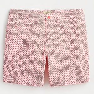 J Crew 7" Stretch Eco Pool Short In Maze Print Size 35